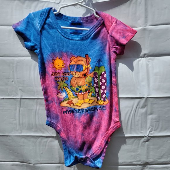Happy Kids Tie Dyed Myrtle Beach, SC Onesie - Picture 1 of 4
